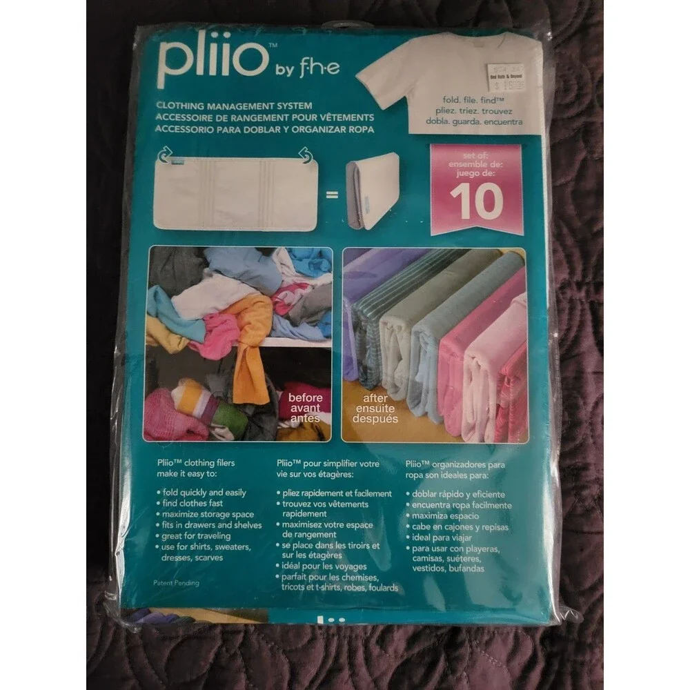 Pliio by F.H.E. Clothing Management System 10 Piece Set Fold Travel Storage